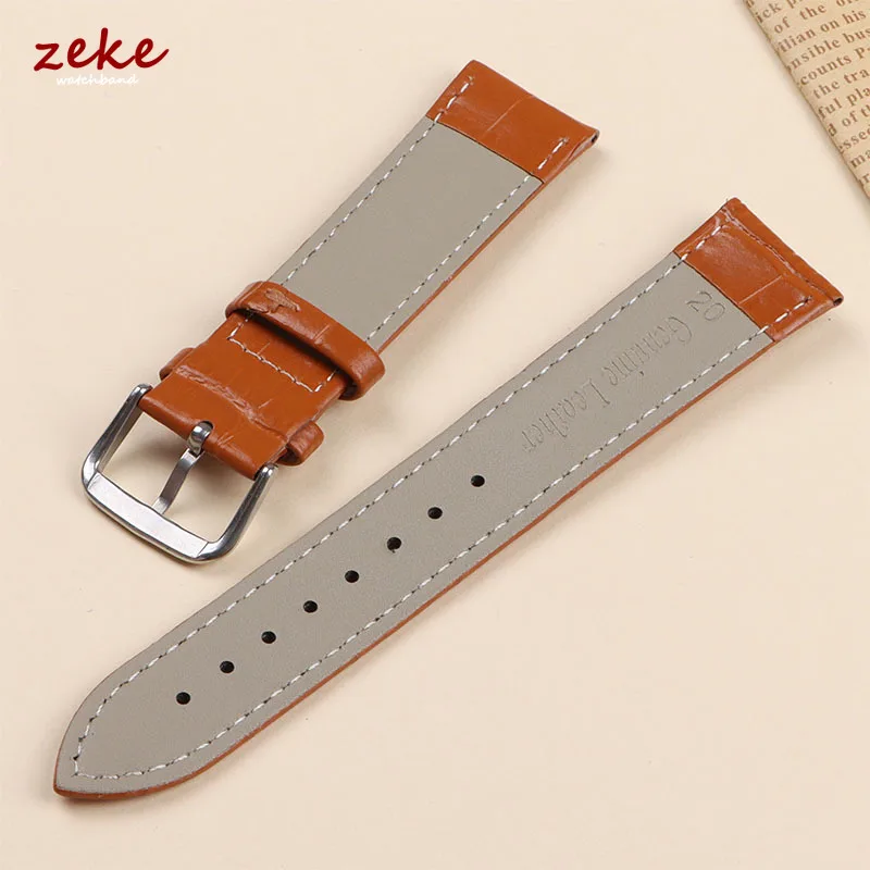 Elegant Genuine Leather Watch Strap: Soft Business Wristband with Pin Buckle