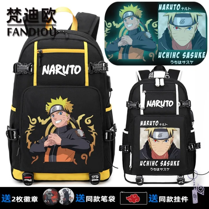 

Uzumaki Naruto Naruto Luminous School Bag Large Capacity Men's Backpack Casual Computer Backpack High School Students