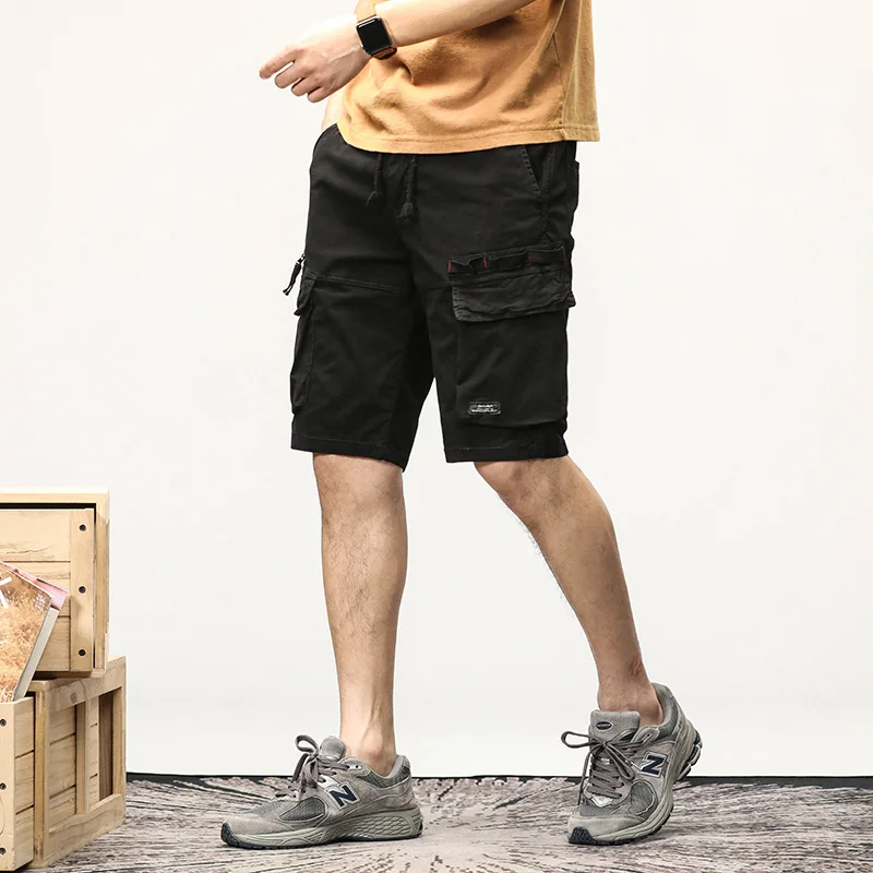 CAAYU Summer Men Cargo Tactical Short Pants Multi Pocket Shorts Men Oversize Clothing Casual Fashion Jogger Outdoor Gray Pants