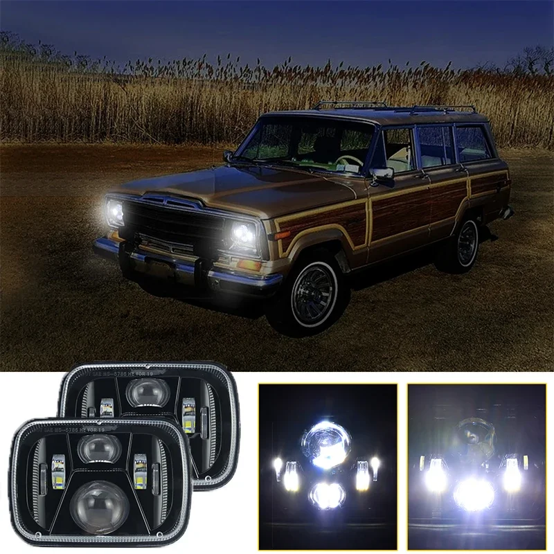 1/2 Pz 55W Dot H6054 5X7 7X6 Fari A Led Per Jeep Cherokee Xj Wrangler Yj Ford Accessori Fari Rettangolari