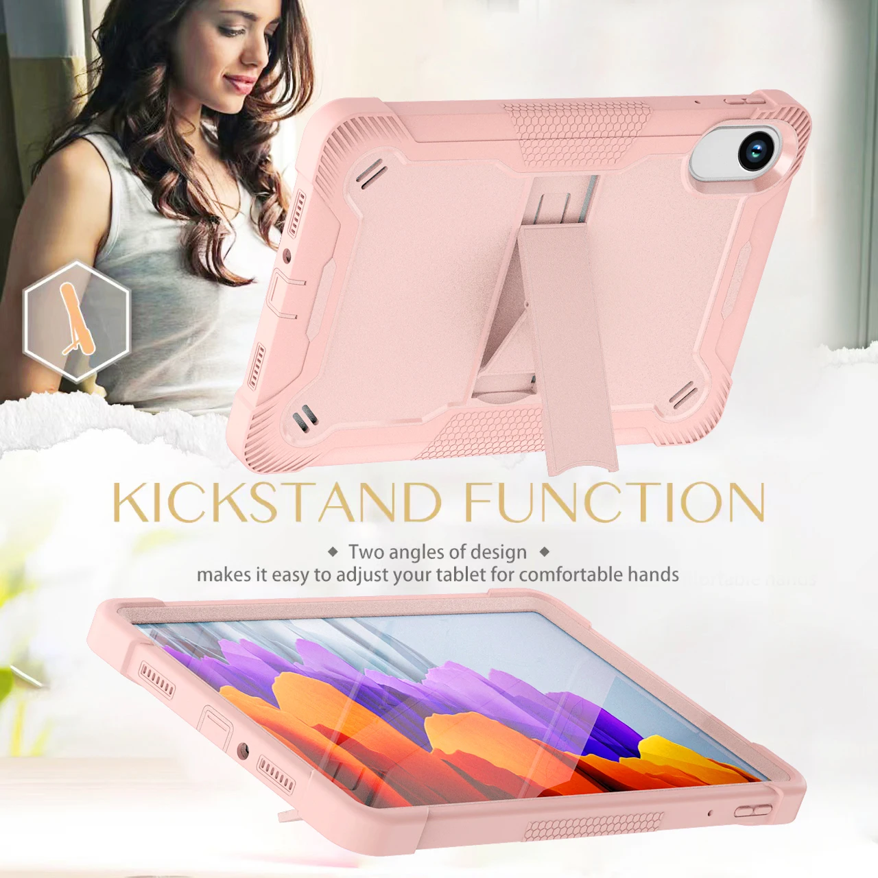 Durable Protective Tablet Stand Cover with Armor Design