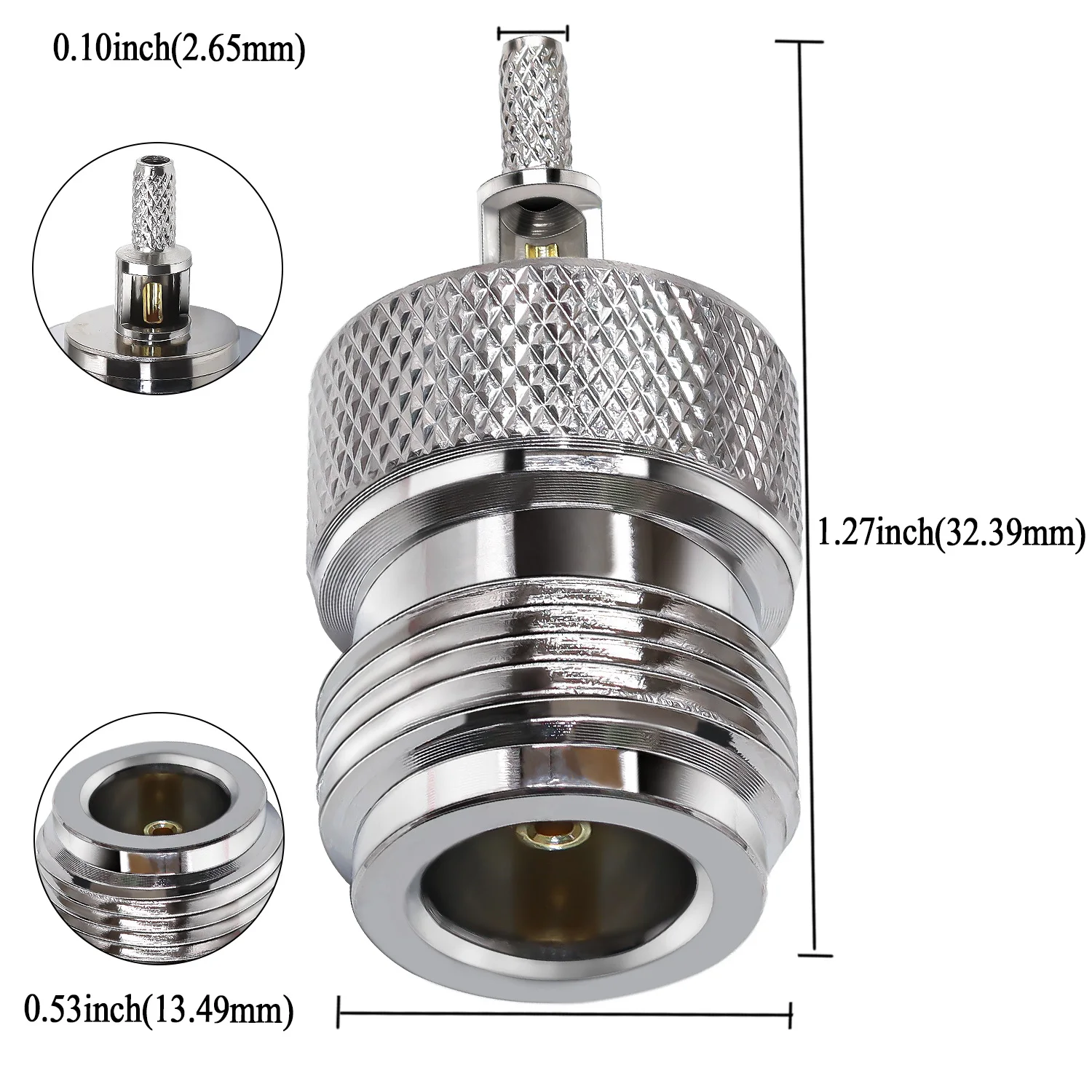 Adattatore Uhf Femmina Sma Maschio Adattatore Coassiale Mini UHF Femmina A SMA Maschio - 50 Ohm, Placcato Oro, Per Radiofrequenza Adattatore RF Oro - Foto 4