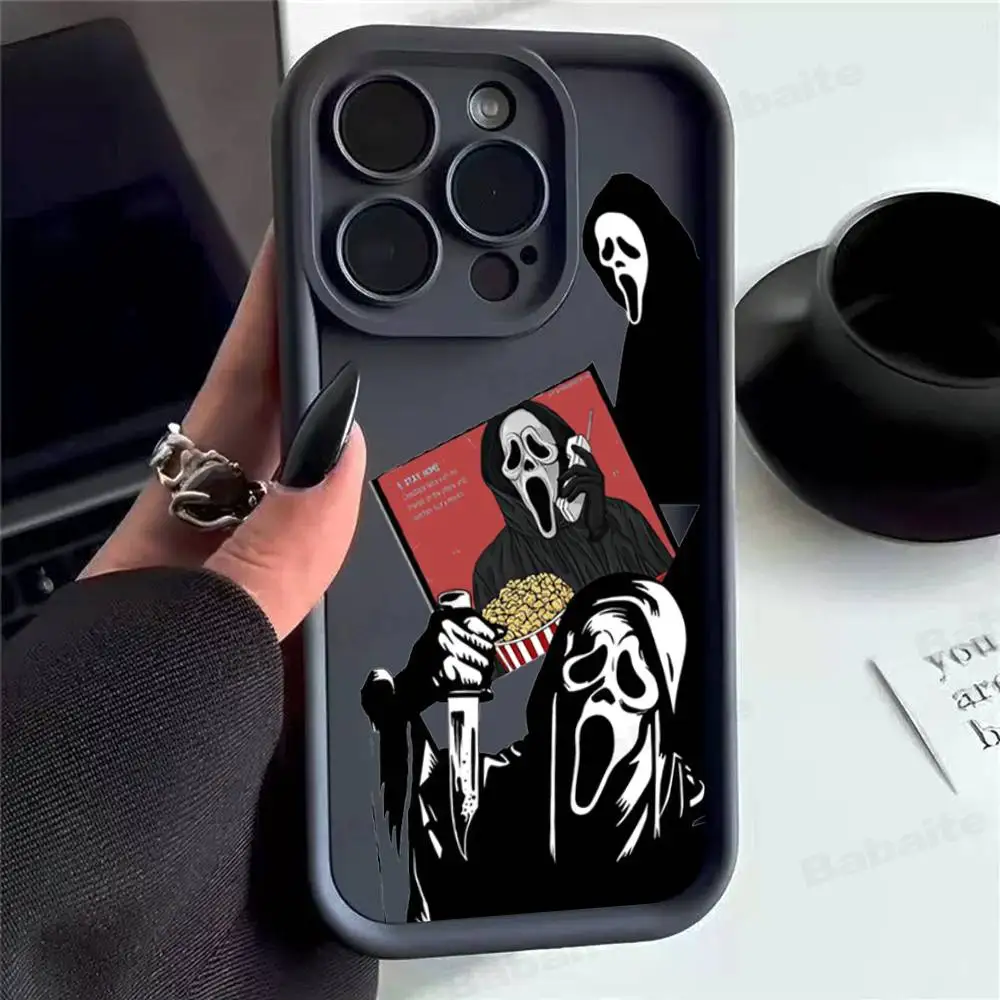 Heißer, gruseliger, schreiender Kunst-Handyhülle für iPhone 17 16 15 14 13 12 11 Pro Max Plus – Stoßfeste Silikonhülle – Detail 9