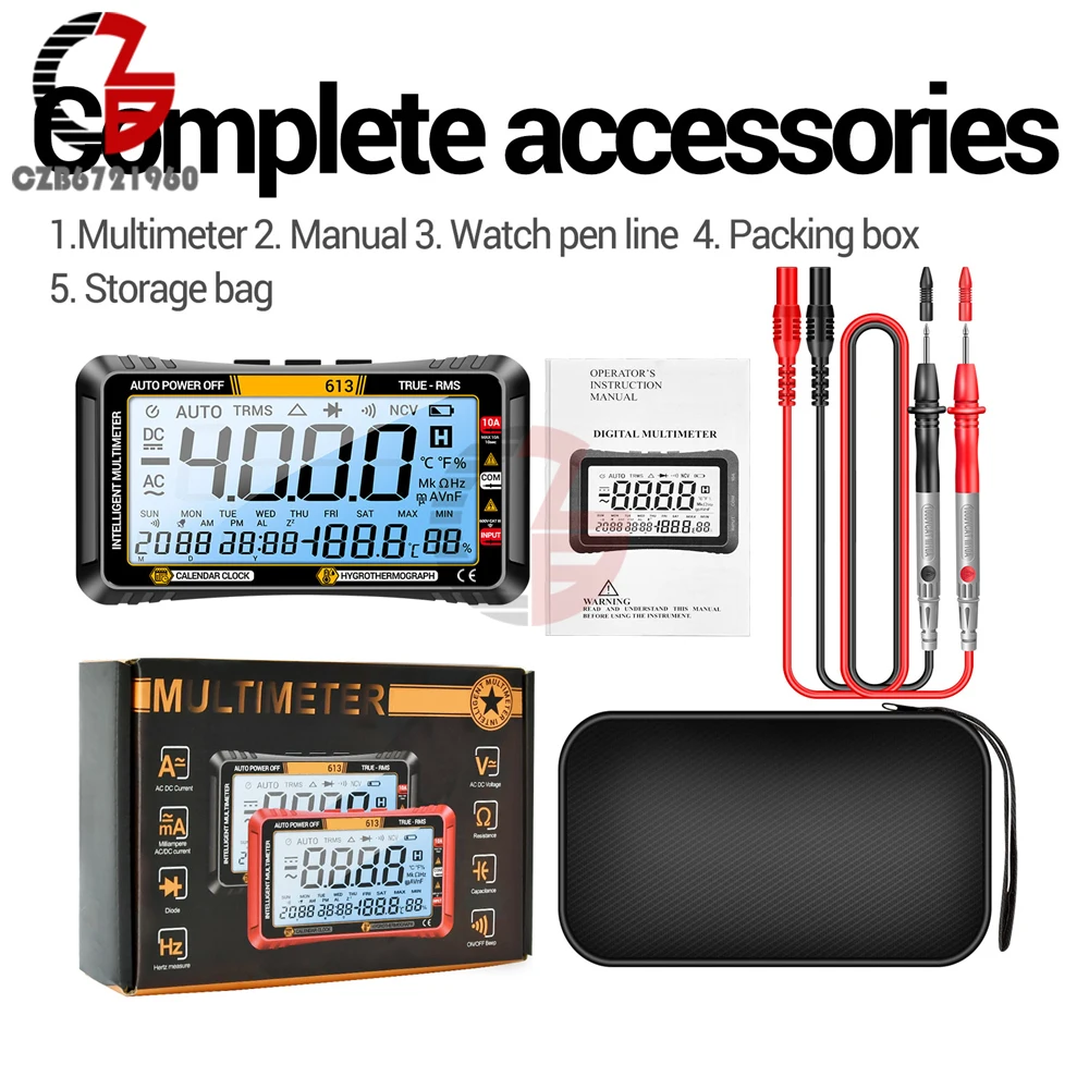 Digital Smart Multimeter Transistor Testers AC/DC True RMS Auto Electrical Capacitance Meter Voltmeter Current Voltage Tester digital multimeter transistor tester