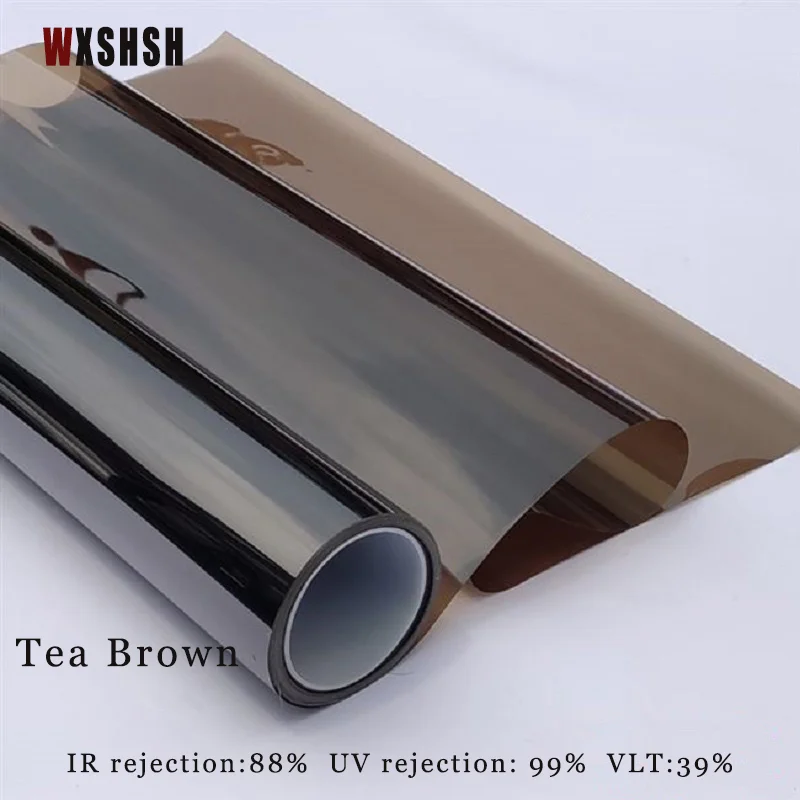 3D Adhesive film vinyl of glass UV-Proof Glare Reduction Removable Tinting Home Office Decoration Sunscreen stickers Tea Brown