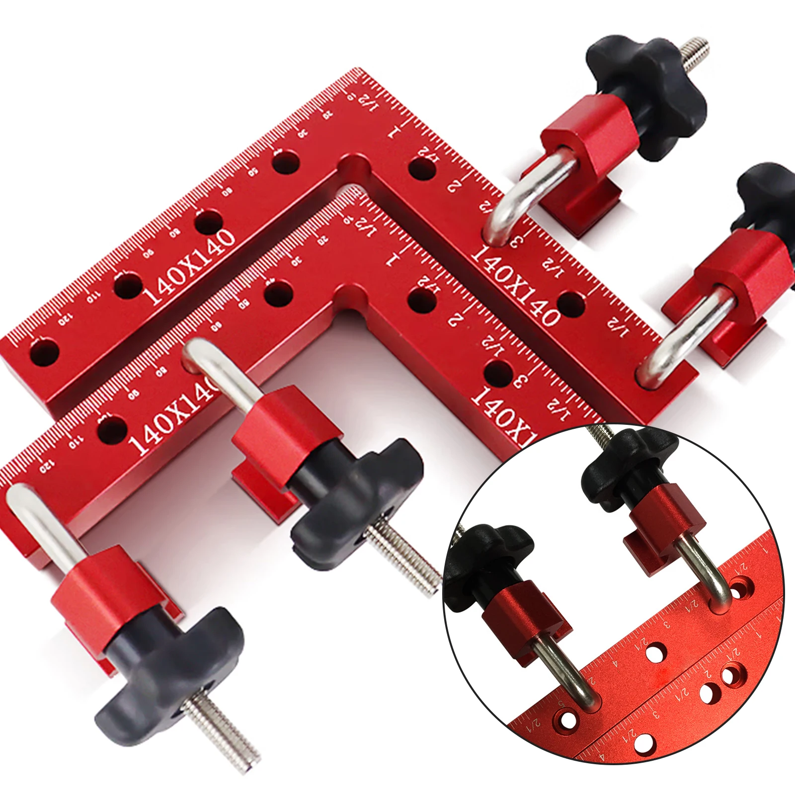 6pcs/set 90 Degree Right Angle Fixing Clip  Positioning Square Foot Right Angle Clip Solid Aluminum Alloy Woodworking Tools