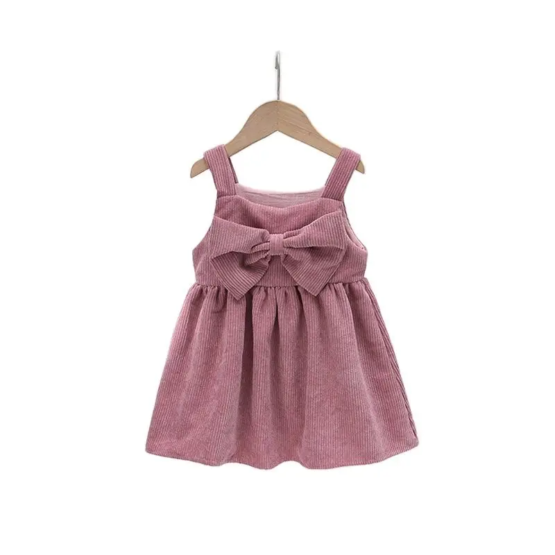 2023 Girls Corduroy Dress Autumn Winter New Casual Korean Baby Sling Princess Dress Children Skirt
