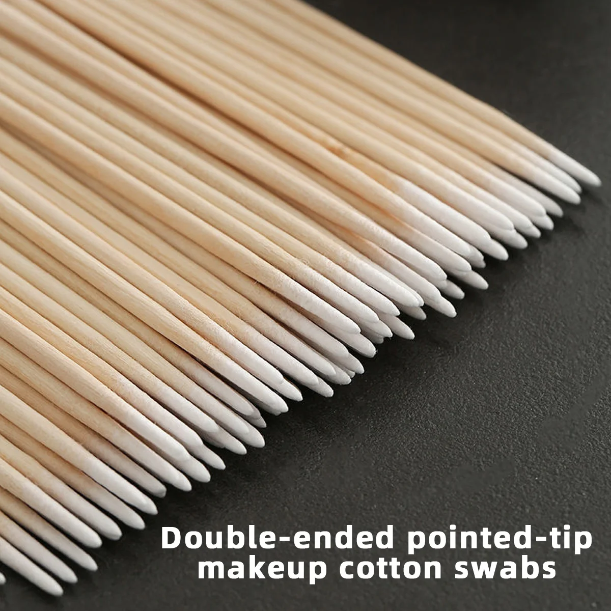 Double Ended Medical Cotton Swab with Wooden Base and Fine Tip Micro Brush for Nose and Ear Cleaning and Makeup Application