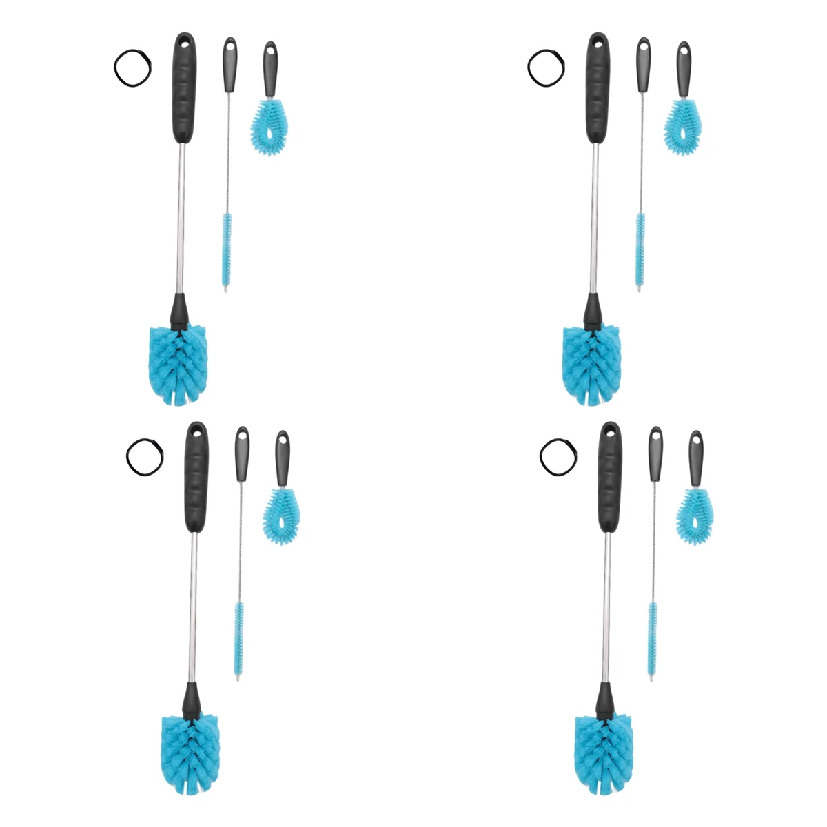 

Набор кистей для чистки бутылок с водой из нержавеющей стали, 4 шт., набор для чистки бутылок с длинной ручкой, для бутылок с узким горлом