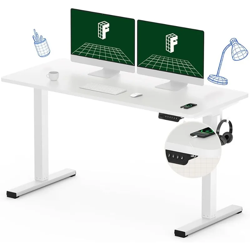 

FLEXISPOT Electric Stand Up/ Standing Desk with 55 x 24 Splice Ergonomic Memory Controller Height Adjustable E150