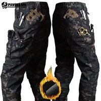 Tactical Pants Men X7 Soft Shell Fleece Windproof Waterproof Camo Combat Trousers S-4XL Big Pocket Wear-resistant Trekking Pants 1