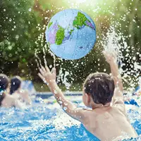 16 Inch Inflatable Globe Blow up World Globe Summer Outdoor PVC Beach Ball for Kids School Classroom Geography Party Supplies 1