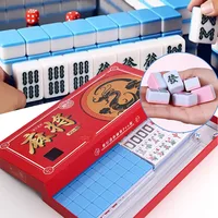 Portable Mini Mahjong Set Fall-Resistant  Logical Thinking Exercise Puzzle Board Game Chess and Cards Gift for Friends Family 1