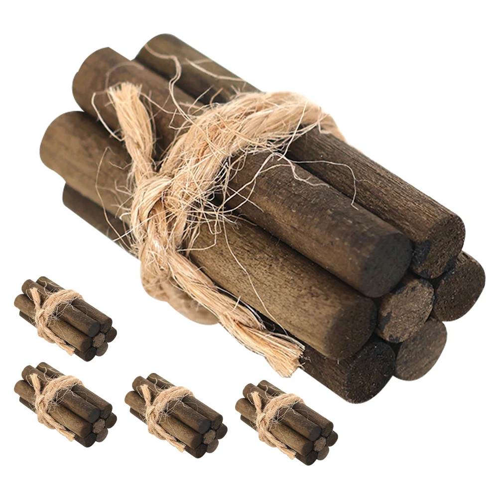

5 Pcs Firewood Pile Toy Miniature Accessories Small Model Toys Wooden Decor