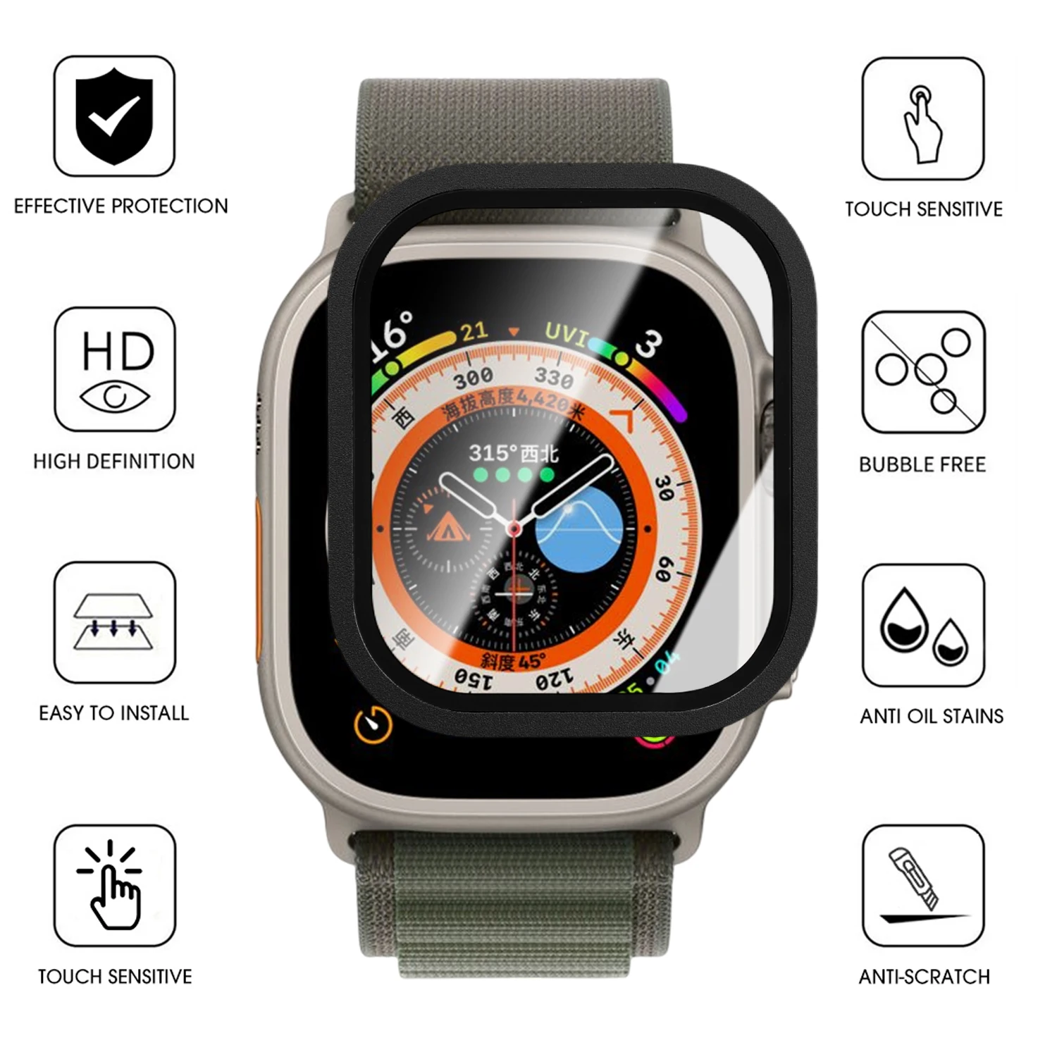 Premium Metal Frame with Tempered Glass Screen Protector - Full Coverage & Anti-Fall Protection