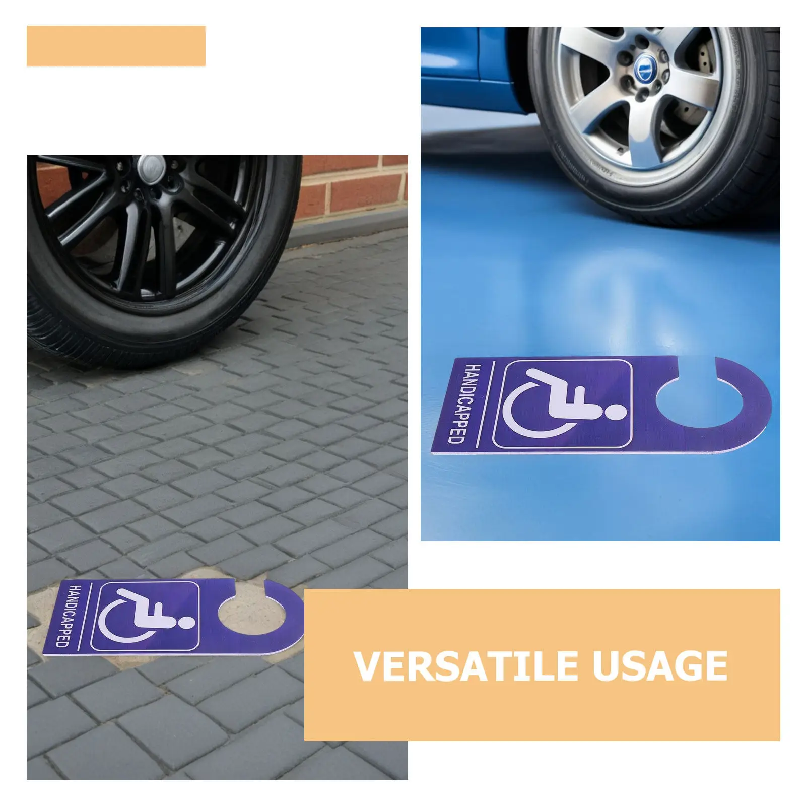 2Pcs 블루 PVC 장애인 주차 표시판 자동차 도어 후크 미러용 방수 장애인 플래카드 장애인 주차장 표시판