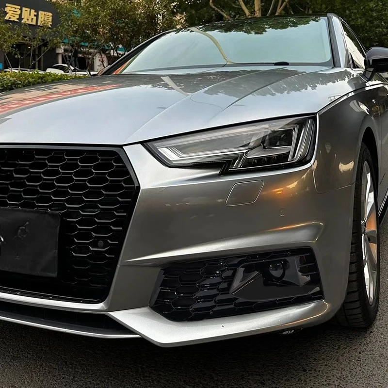 아우디 A4 S4 B9 2017 2018 2019 개조용 RS4 프론트 범퍼 메쉬 허니콤 후드 그릴 블랙 안개등 그릴