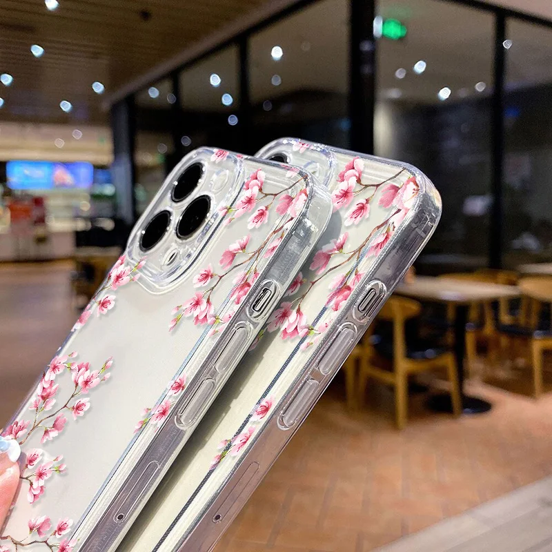 Vintage Floral Transparent TPU Phone Case