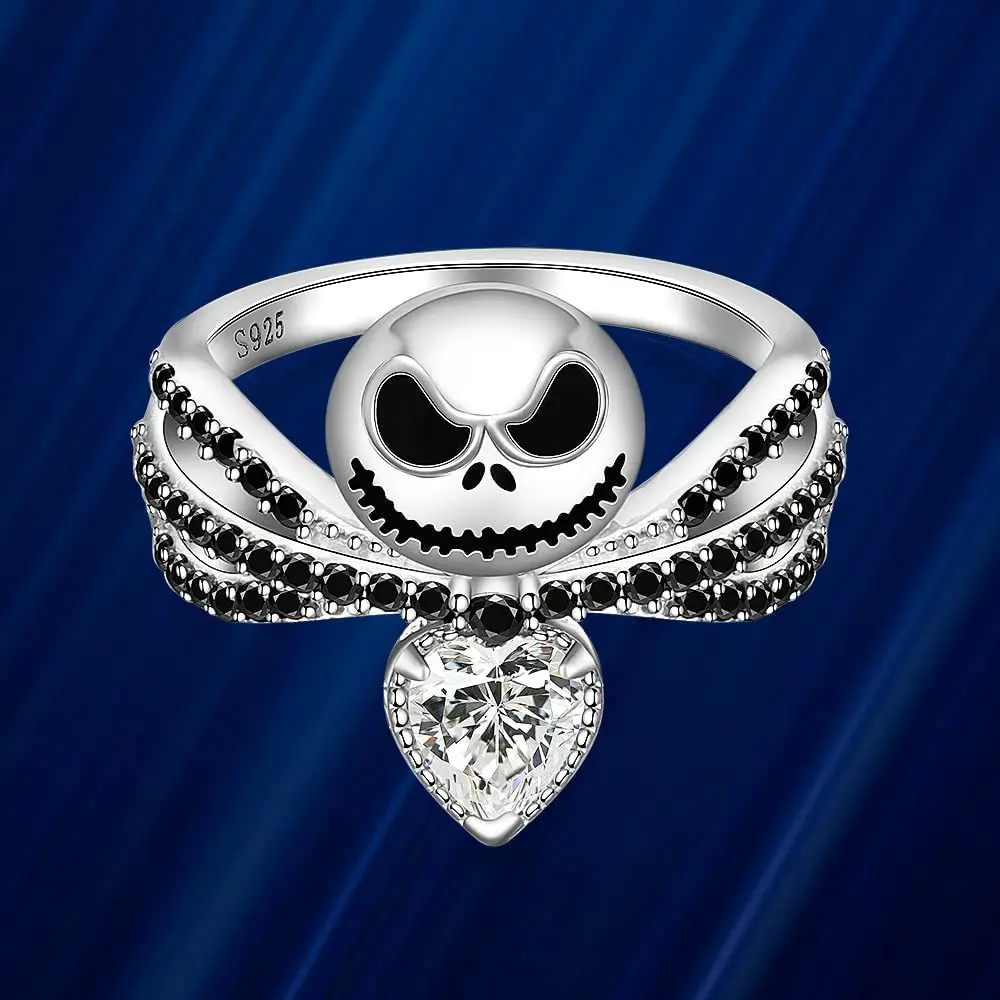 Amazon.com: Jack & Sally Nightmare Before Christmas Wedding Ring Set, Nightmare  Before Christmas Engagement Wedding Ring, Matching Jack and Sally Rings  Zero Simply Meant To Be Ring : Handmade Products