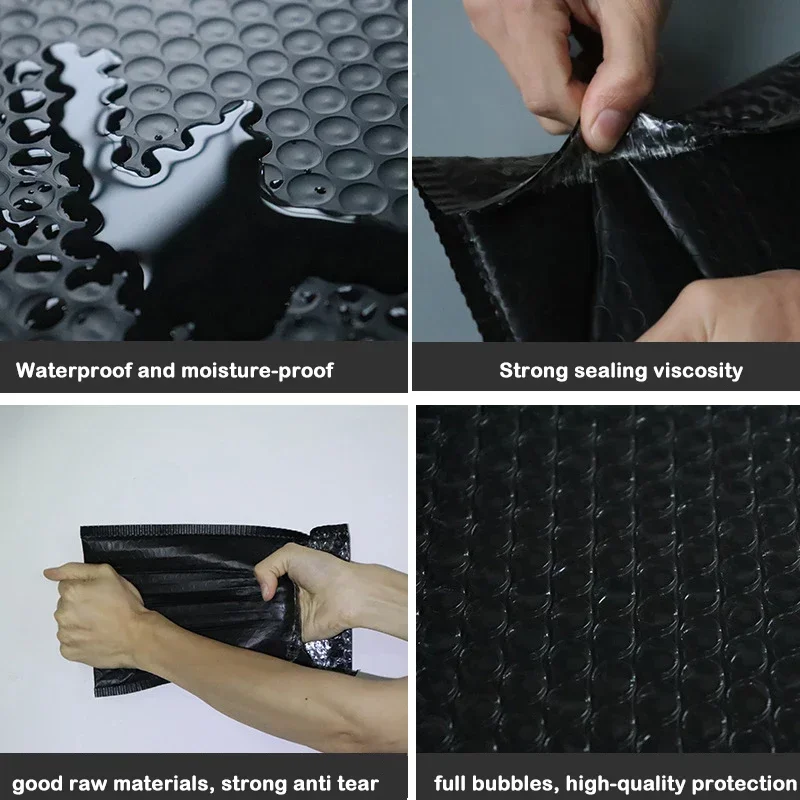 Bubble Mailers 20PCS Bubble Mailers Black Foam Envelope Bags Self Seal Mailer Padded Envelopes Bag Bubble Mailing Bag Shipping Packages