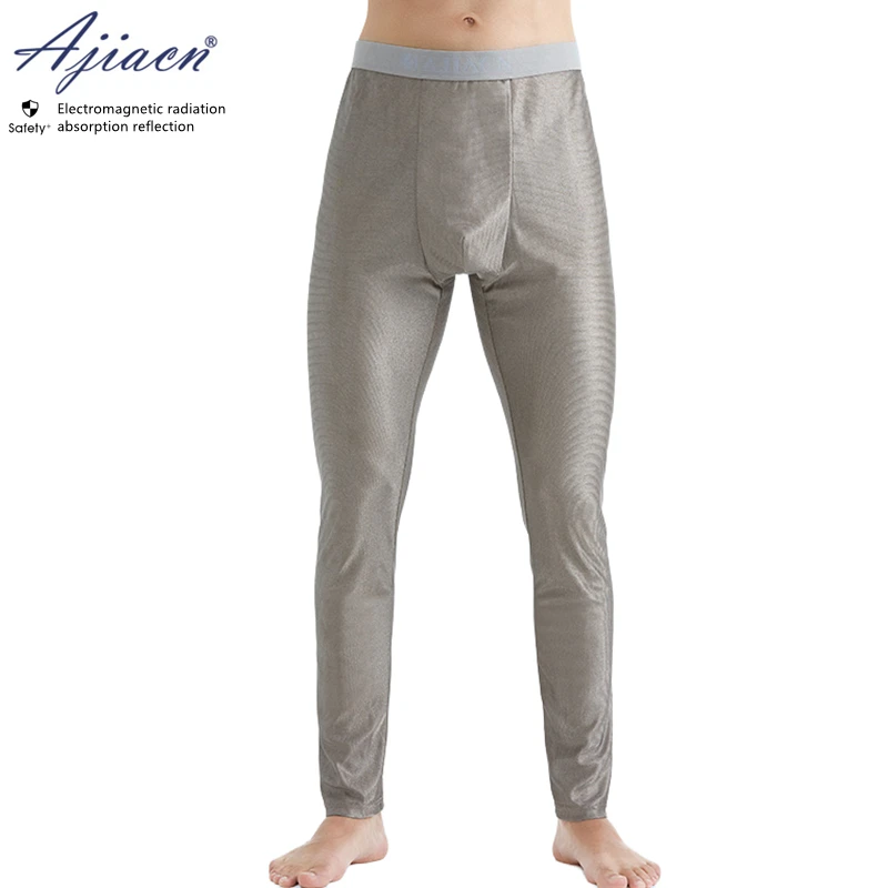 Genuine electromagnetic radiation protective 100% silver fiber knitted fabric long underwear EMF shielding thermal underwear emf shielding fabric