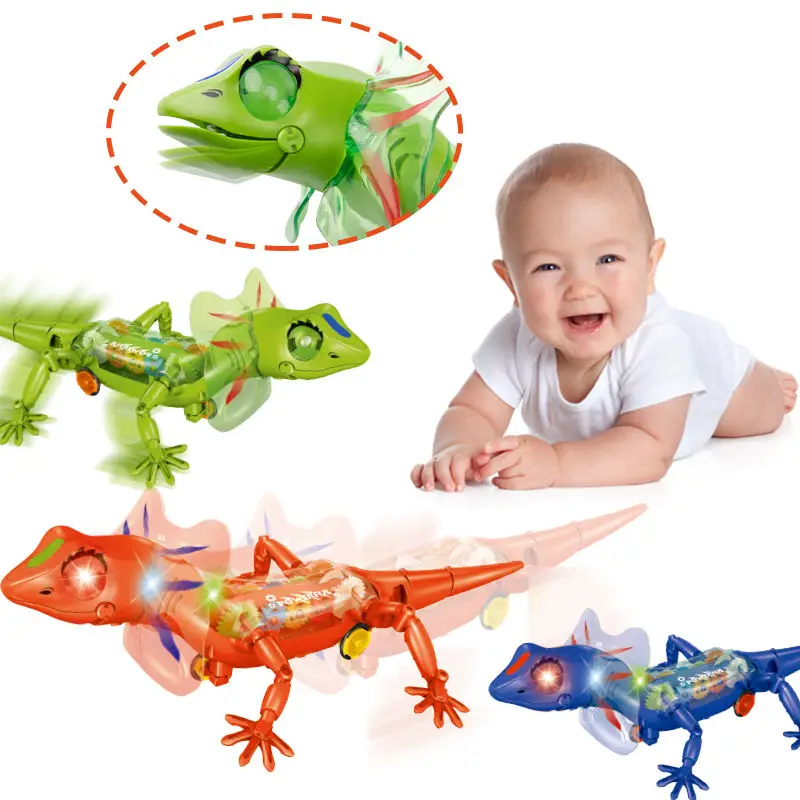 Electronic Pets Lizard Walking Electronic Animal Baby Crawling Friend Interactive Robotic Model Sounds Lights Children Toys