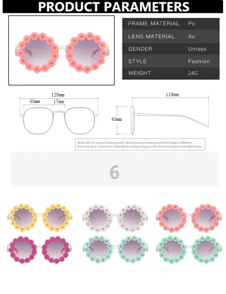 Sunglasses Round Flower Sunglasses for Girls Boys Baby Shades Glasses UV400 New Outdoor Sun Protection Eyewear