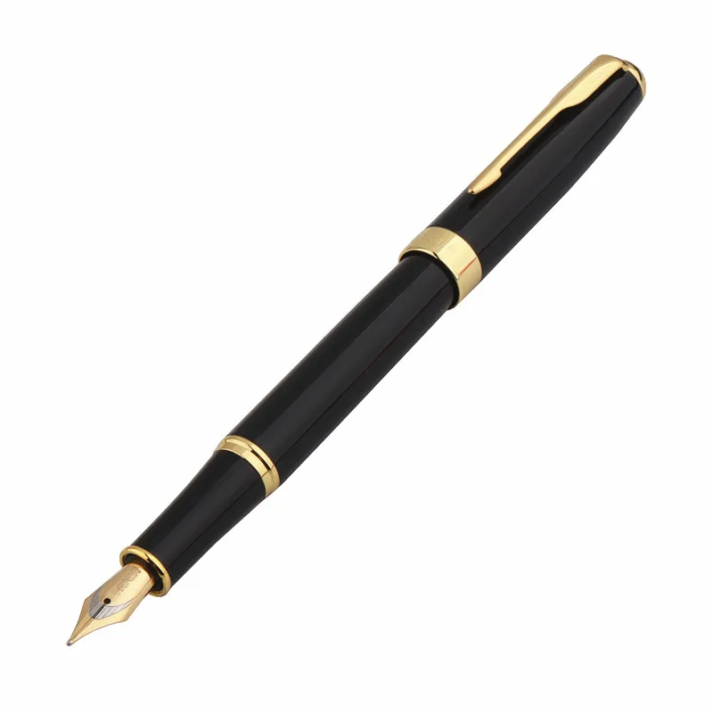 Fountain pen 388 Classic Stainless steel Business Medium Nib Fountain Pen Silver Golden Trim
