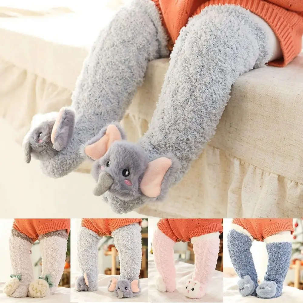 

Boy Girls Fleece Cute Cartoon Infants Toddlers Stockings Warm Sock Baby Winter Socks Fluffy