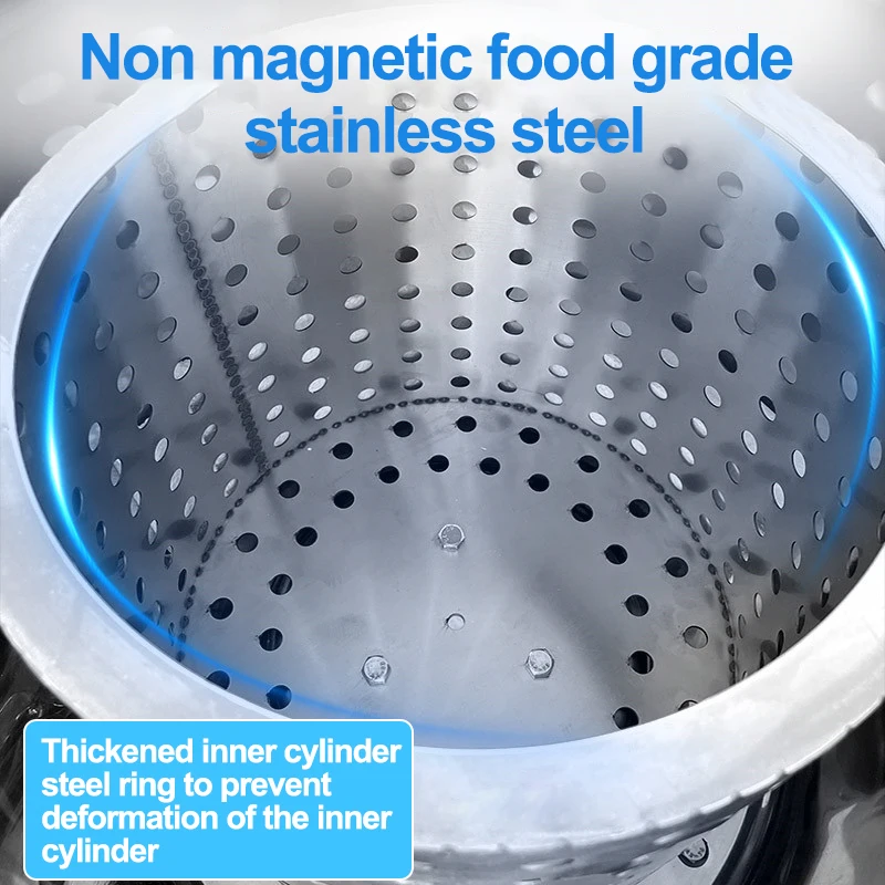 Stainless Steel 2kg Centrifugal Cabbage Spin 60s Dryer Green Vegetables Dewatering Machine Food Dehydrator Separators
