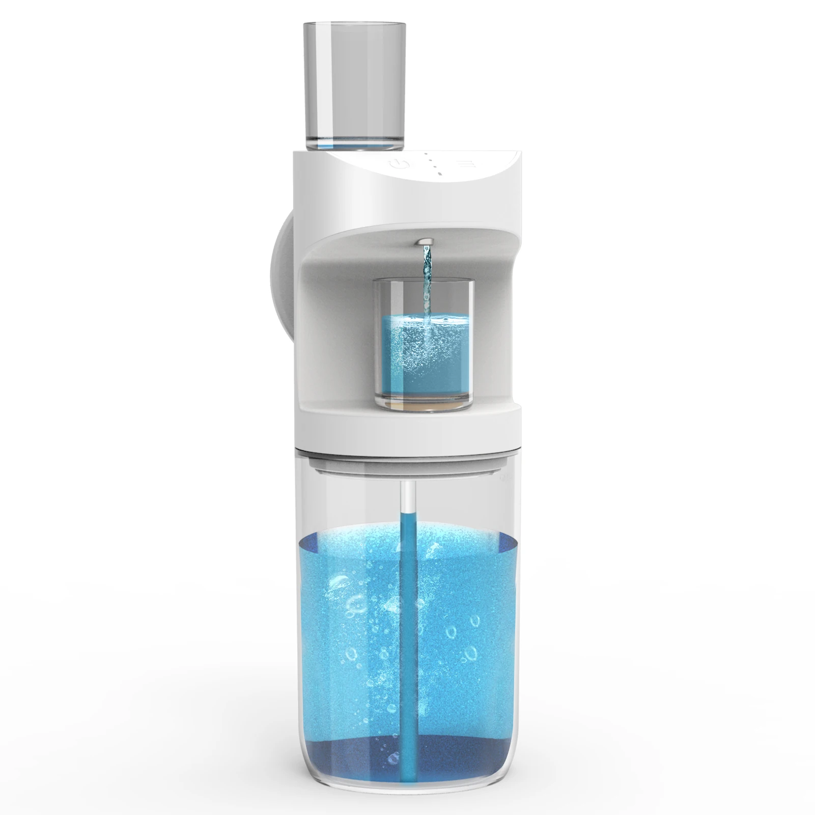 Mouthwash Dispenser Upgrade Automatic Rechargeable 500ml Wall Mounted For Bathroom with 2 Magnetic Cups