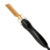 Custom Private Label Diamond Handle Electric Copper Hot Comb High Temperature Hot Hair Straightener for Wet Dry Curly Hair 4
