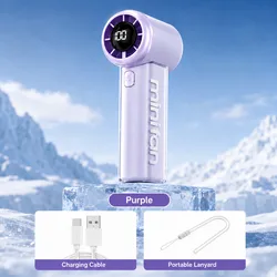 Ventilatore Turbo Ricaricabile Compatto con Velocità Regolabile e Display Digitale