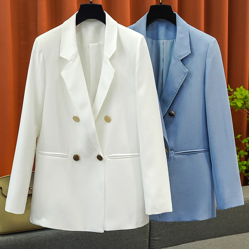 

Light Luxury Handmade Arch Needle Acetate Broad Version Double-breasted Blazer Women 2023 Fall New Formal Occasion Evening Suit