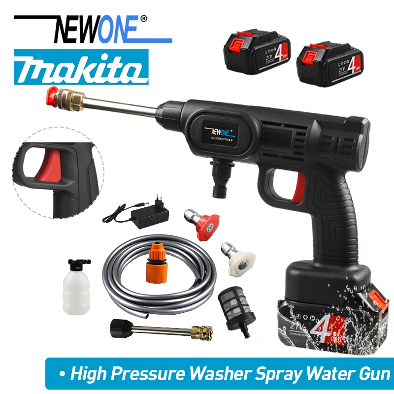 

30 Bar Cordless High Pressure Washer Spray Water Gun Car Wash Pressure Water Nozzle Cleaning Machine for Makita 18V Battery