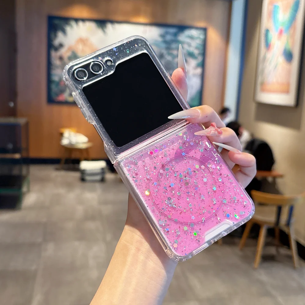Luxury Gradient Glitter Magnetic Silicone Case with Magsafe Charging Compatibility