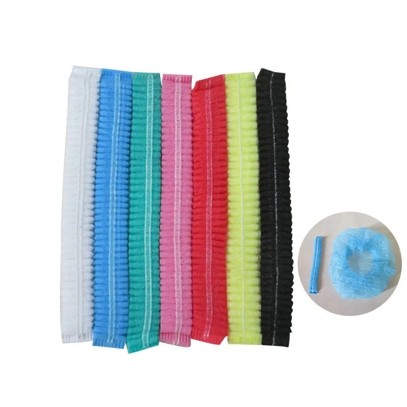 100/pcs/set Disposable Plastic Shower Hair Cap Women Waterproof Black Spa Salon Hotel Hair Dye Elastic Shower Cap Bathroom Rosa 4