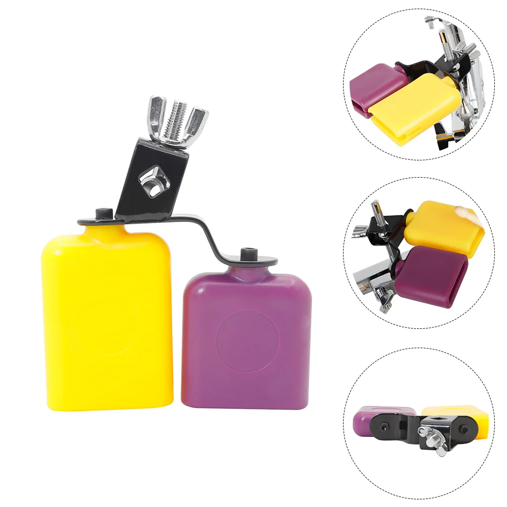 

High Low Tone Cowbell Color Drum Cowbell Clapper Set Pitched Durable Treble Jazz Drum ABS Bell Percussion Drums Part Accessories