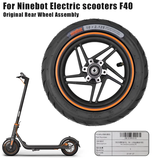 RidTianTek 10x2.125 Solid Rubber Tire for Segway Ninebot  F20/F25/F30/F40/F65/D18W/D28U/D38U Electric Scooter Accessories 10 Inch  Scooter Tire Wheel
