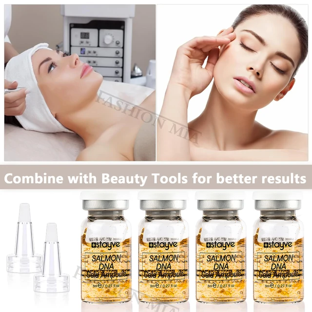 Stayve 8ml Salmone DNA Fiala d'oro Kit siero Schiarente naturale Sbiancamento Idratante Ringiovanimento Cura del viso Pelle 4