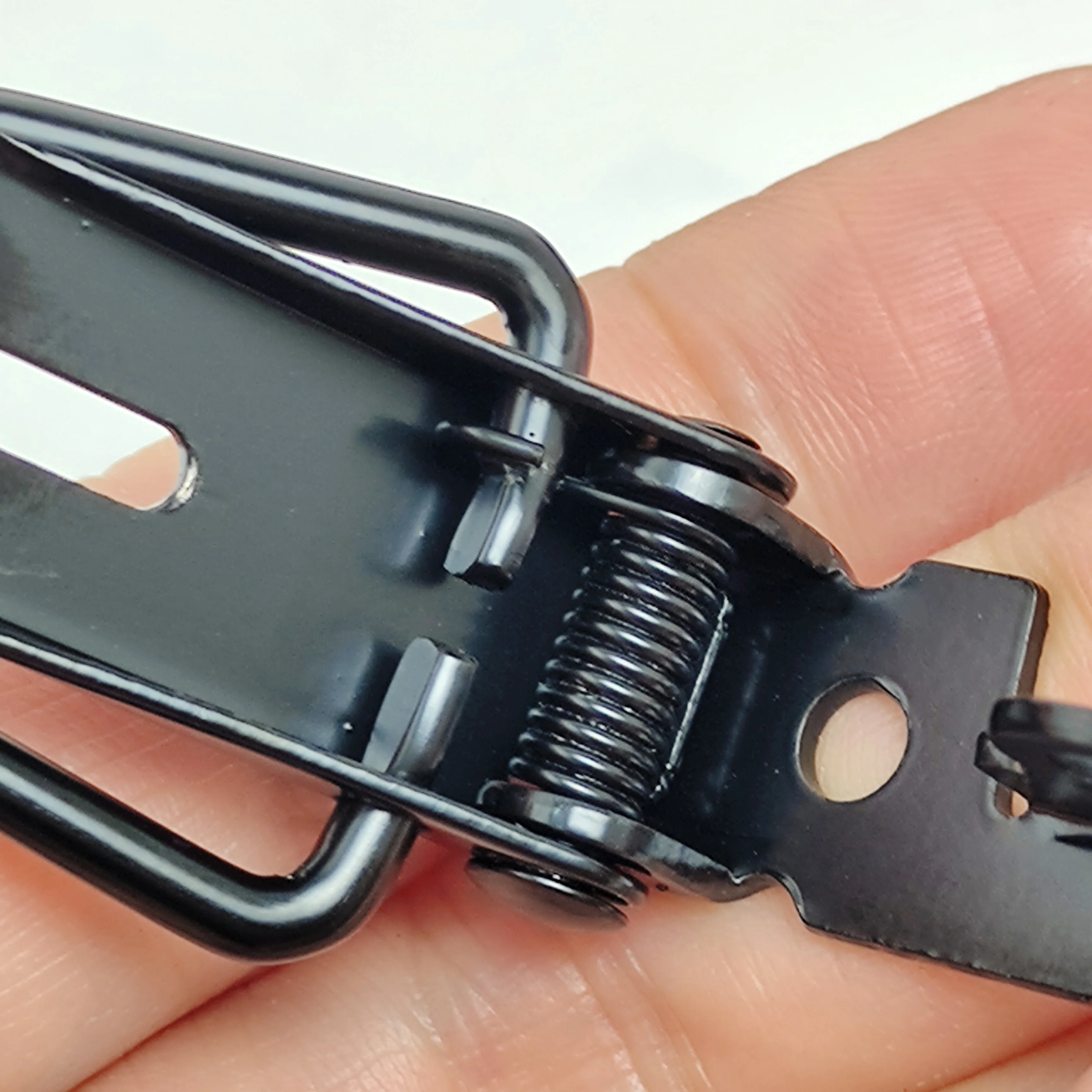1pc Black Hasp Length Door Lock Buckle Lock Car Bumper Box Nose Cabinet Fixed Toolbox Case Metal Spring Toggle Latch Catch