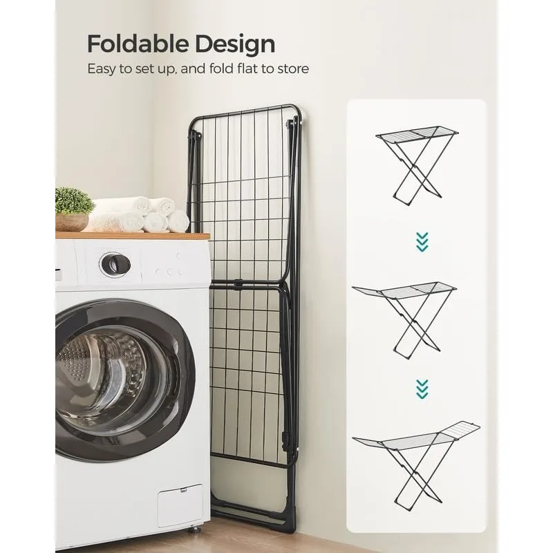 Clothes Drying Rack Metal Foldable Space-Saving Free-Standing Airer Indoor Outdoor clothes drying rack