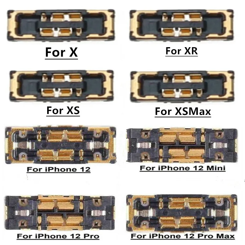Battery FPC for iPhone 8 Plus X XS XR 11 12 13 Pro Max 6 6S 7 14 Connector Port on Board Clip Plug Flex Cable 10pcs