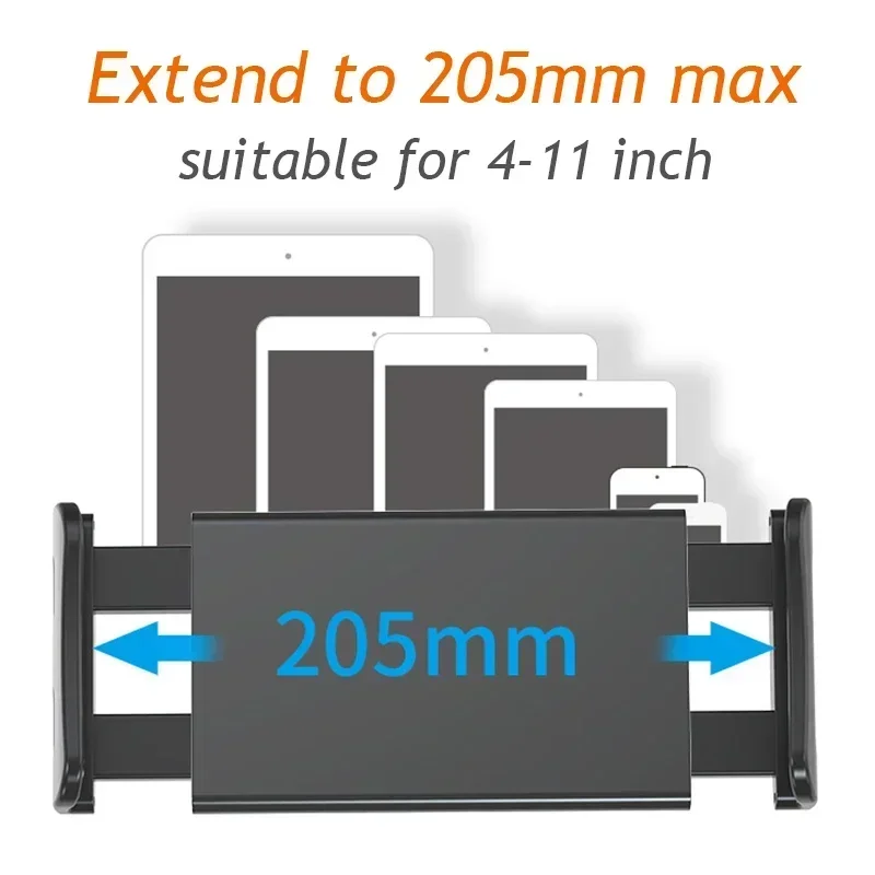 Aluminum Car Tablet Holder Back Seat Mount For 4-13 Inch Tablets