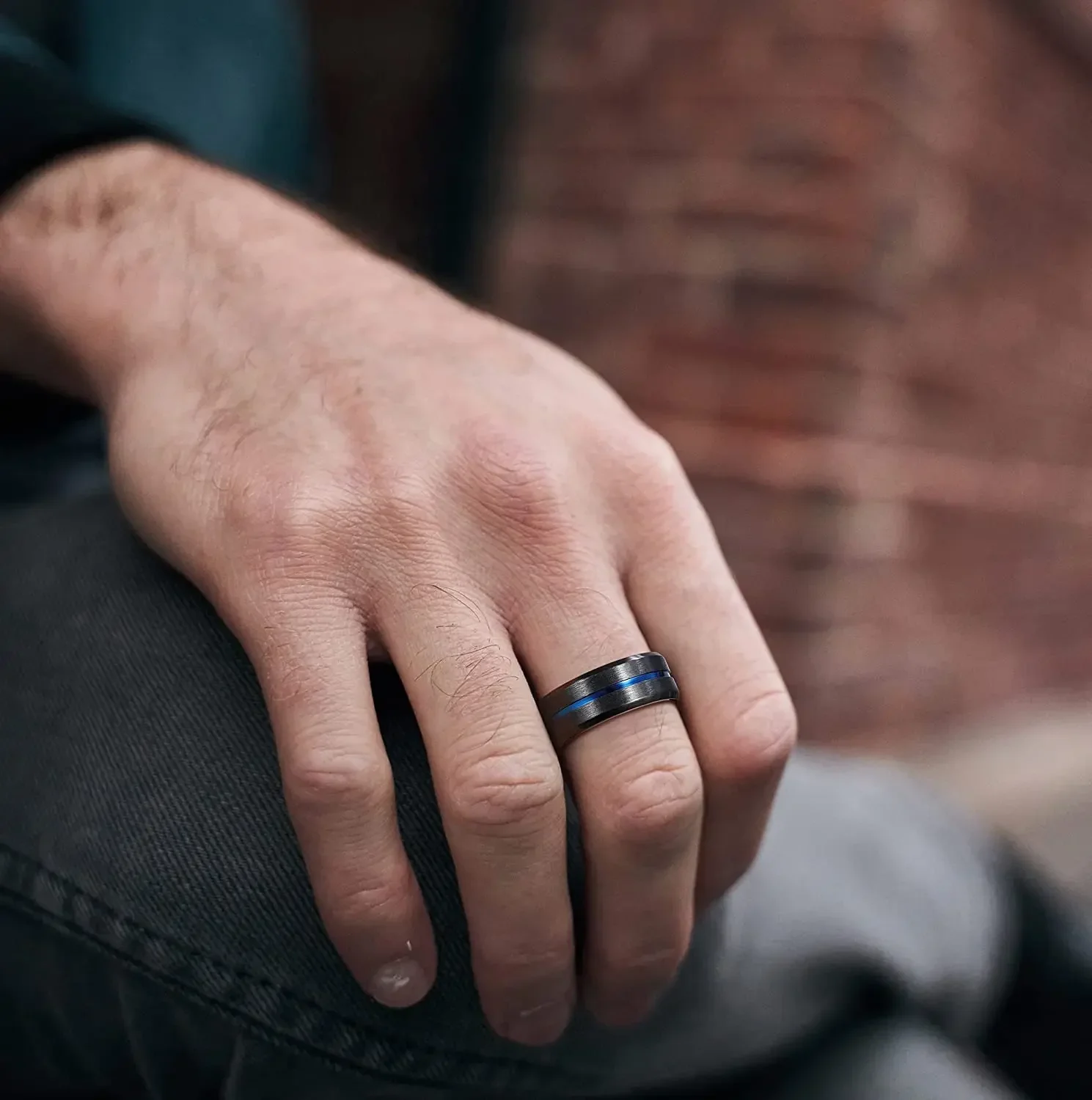 Wedding Rings Finger Rings Jewelry Rings Ring Jewelry Fashion 8mm Mens Blue Groove Beveled Edge Black Stainless Steel Ring Zircon Celtic Dragon Red Carbon Fibre Ring Men Wedding Band