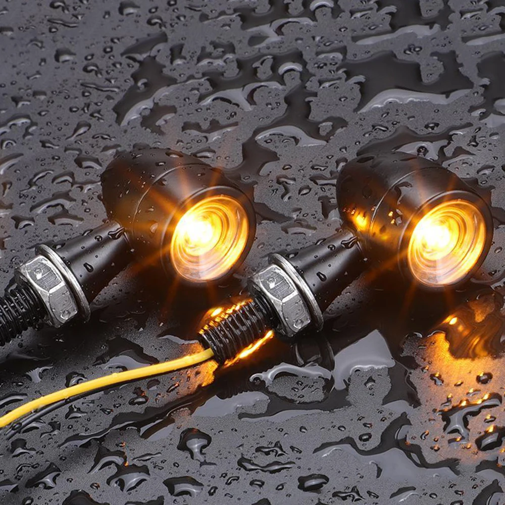 2 Pcs 8Mm Moto Mini Led Indicatore Di Direzione Per Honda Kawasaki Suzuki Yamaha Bullet Moto Lampeggiante Clignotant Led 12V