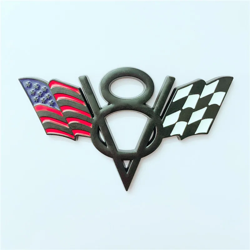 1 металлический 3D значок V8 флаг США Великобритании Германии автомобильная