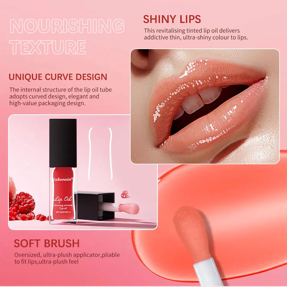 Description Picture 5 of itemGlow Reviver Lip Oil Nourishing Tinted Lip Oil For A High-shine Finish Infused With Apricot Oil Rose Colors Mirror Moisturizing