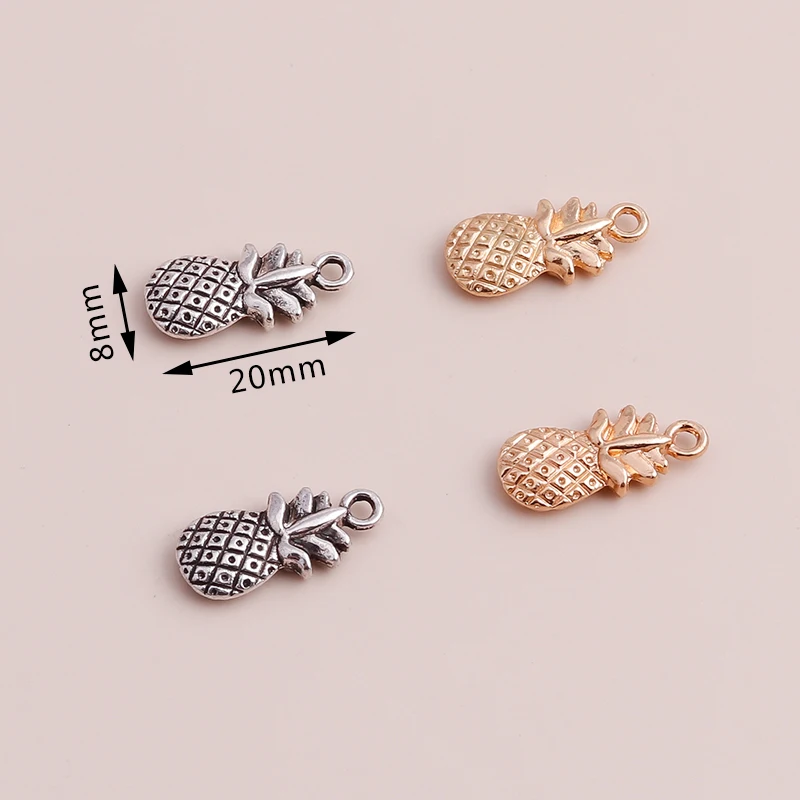 레슬리 20pcs 8*20mm 합금 금속 파인애플 참 펜던트 DIY 만들기 공예 팔찌 목걸이 수제 보석 액세서리