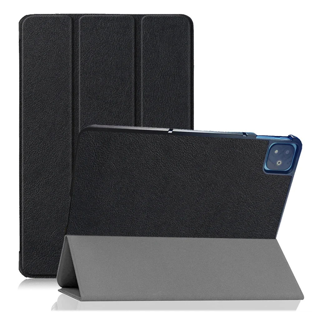 Slim Tri-Folding Smart Sleep/Wake PU Tablet Case with Stand